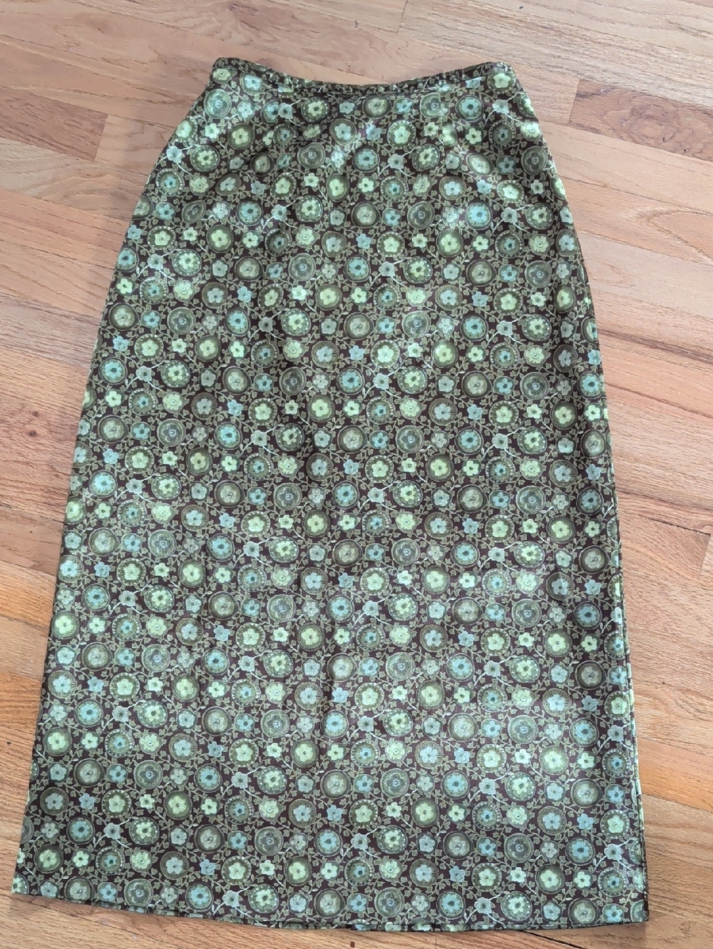 Vintage Tracy Evans Nyc Green Patterned Skirt